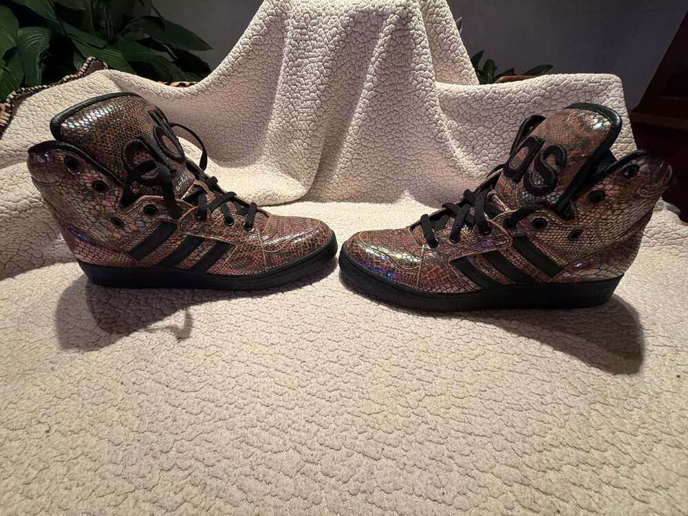 Adidas Jeremy Scott Instinct Hi Rainbow Snakeskin Sneakers - Picture 4 of 4
